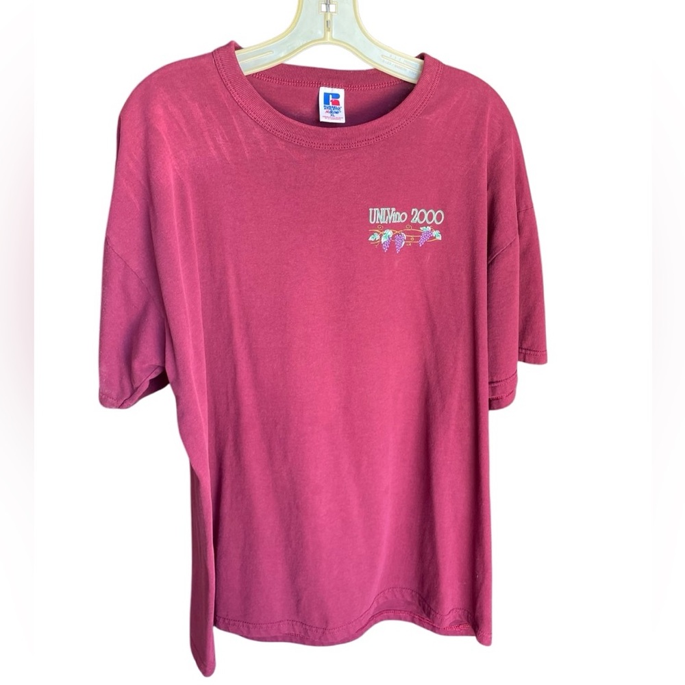 Vintage UNL Vino 1999 - 2000s Burgundy Men's T-Shirt